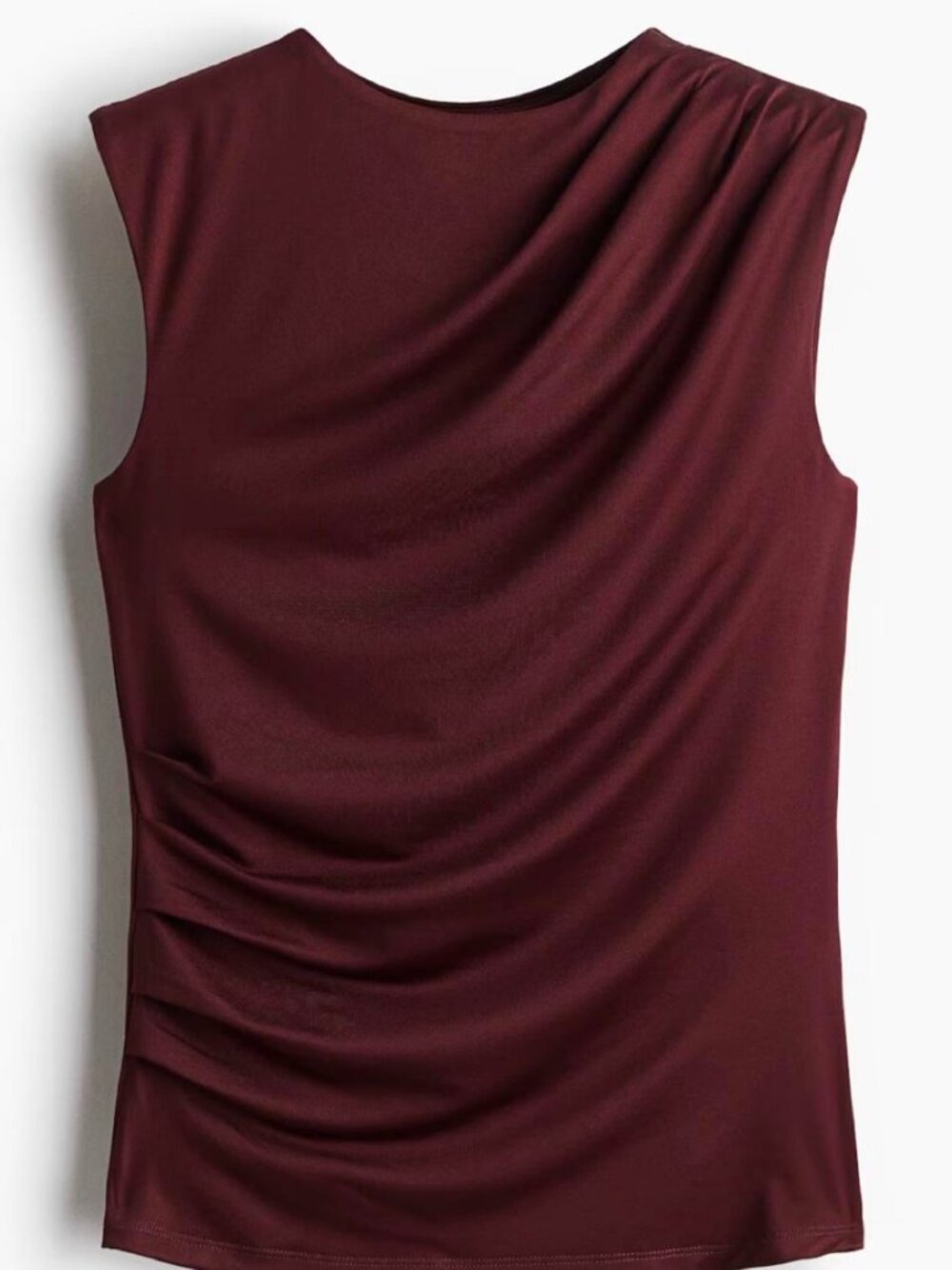H&M Women's Burgundy Drape Top